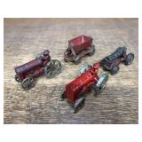 (4) Cast Iron Fordsons + Cart