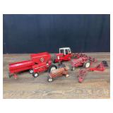 (9) 1/16 IH Tractors + Implement Ertl
