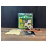 (3) John Deere Checkers, Desk Set, Badge