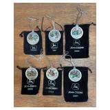 (6) John Deere Pewter Christmas Ornaments