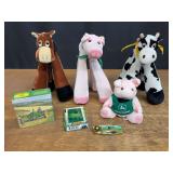 (7) John Deere Stuffed Animals, Puzzle, Playing Cards, Knife