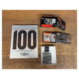 (4) Harley-Davidson Book, Playing Cards, Fob