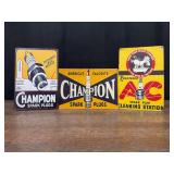 (3) Champion + AC Spark Plug SST Signs