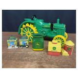 (4) John Deere Cookie Jar, S&P Shakers, Pot