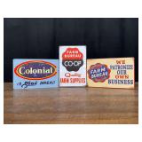 (3) Colonial, CO-OP, Farm Bureau SST Signs