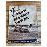 1936 Allis Chalmers WC Tractor Sales Literature