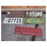 (5) Early Michigan License Plates