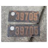 Matching Michigan License Plates - 1917