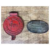 (2) Standard Oil Cast Lid + Tag