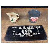 Sign, Bucket, Pitcher