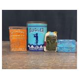 (4) Tobacco Tins + Pouch