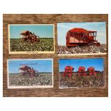 (4) IH Cotton Picker Postcards