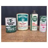 (4) Quaker Maid + Quaker State Cans