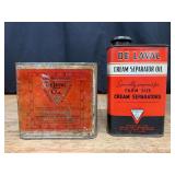 (2) De Laval Cream Separator Oil Cans