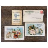 (4) Trade Cards + Envelope