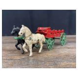 Cast Iron Wagon + Horses
