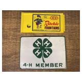 (2) 4-H Member + Ritchie Fountains Signs