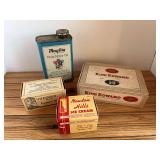 (4) Maytag Oil Can, Cigar Box, Ice Cream Box, Butter Box