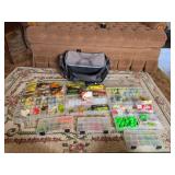 One Tackle Box and Bags of Lures