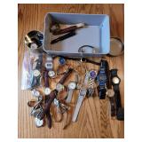 Collection of Assorted Wristwatches, Leather Wallets, and Money Clips