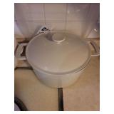 Enameled Cast Iron Dutch Oven with Lid, Off-White