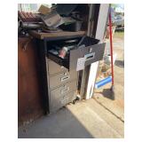 Metal  cabinet with contents