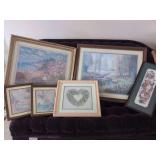 Collection of Five Framed Decorative Prints and Artworks