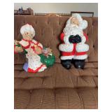 Large porcelain Santa and Mrs. Claus
