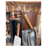 Gun cabinet a wooden chest and metal storage container