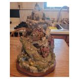 Decorative Resin Mountain Village Water Fountain Sculpture