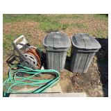Hose Reel and Waste Cans