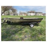 1993 18ft aluminum boat and trailer HIN -GEN0564JB393 VIN 19BEJ1111PCA30128