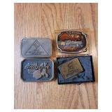 Collection of Four Assorted Metal Belt Buckles Including Snap-on and ADM Transportation
