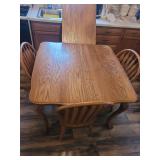 Oak Dining Table with Claw and Ball Feet and Matching Chairs