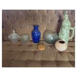 Assortment Of Glass Vases, And Pottery