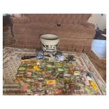 Large Collection of Assorted Fishing Lures, Tackle, and Accessories with Storage Bucket