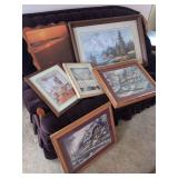 Collection of Five Framed Decorative Prints and Landscapes