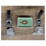 (3) Caterpillar Watch Fobs + Tie Clip