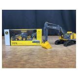 (2) 1/50 John Deere Excavator + Backhoe Ertl