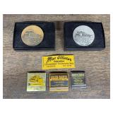 (6) Holt Belt Buckles + Caterpillar Matchbooks
