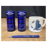 (3) Harvastore S&P Shakers, Mug, Pen