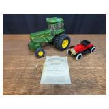 (2) John Deere Tractor Decanter + Car