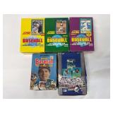 (5) Assorted Baseball Trading Card Wax Boxes: 1990-1991 Score, 1991 Fleer Ultra, and Donruss