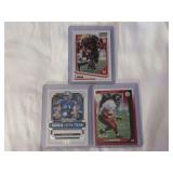 (3) Football Trading Cards: 2018 Panini Score D.J. Moore #384, 2022 Panini Contenders Aidan Hutchinson Rookie of the Year #ROY-AHU, and 2002 Score Antwaan Randle El Rookie #280