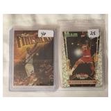 (2) 1996-97 Topps Finest Anfernee Hardaway Finishers Insert & 1992-93 Topps Stadium Club Hakeem Olajuwon Beam Team Insert Lot