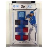 2019 Panini National Treasures Bo Bichette Rookie Relic Card GGMS-BB #10/99