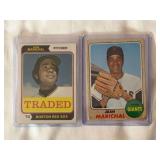 (2) 1968 Topps #205 Juan Marichal and 1974 Topps Traded #330T Juan Marichal Baseball Card Lot