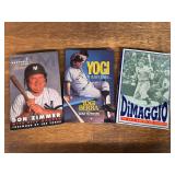 (3) New York Yankees Baseball Biography Book Lot: Don Zimmer, Yogi Berra, and Joe DiMaggio