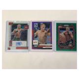 (3) 2023 Panini UFC Ian Garry Donruss Optic Signature Series Autograph SS-IGR, Donruss #62, and Prizm #107