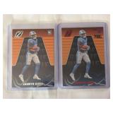 (2) 2023 Panini Zenith Jahmyr Gibbs Rookie Card #144 Base and Red Zone Parallel Lot